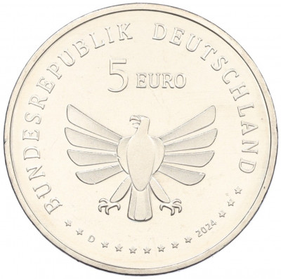 5 евро 2024 года D Германия «Чудесный мир насекомых — Жук-олень»