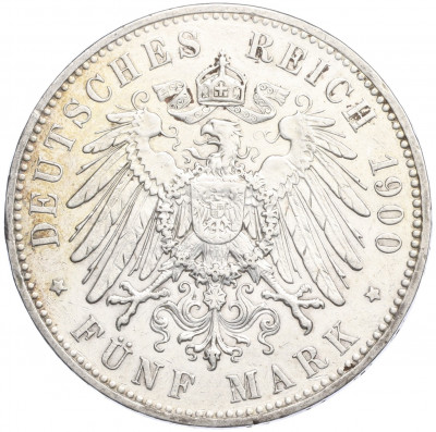 5 марок 1900 года Е Германия (Саксония)