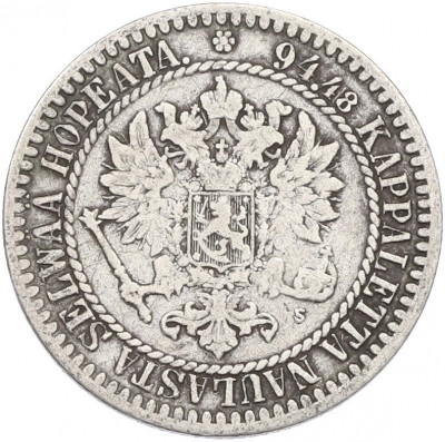 1 марка 1865 года Русская Финляндия