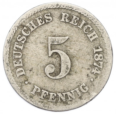 5 пфеннигов 1874 года A Германия