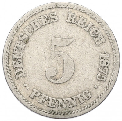 5 пфеннигов 1875 года A Германия