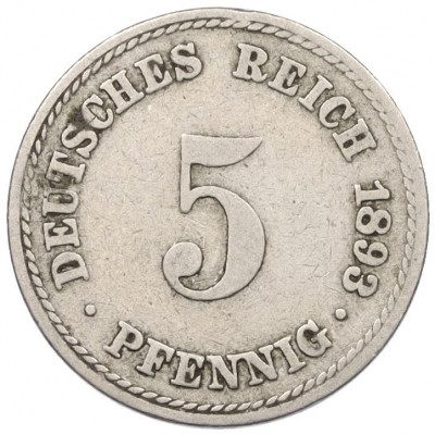 5 пфеннигов 1893 года А Германия