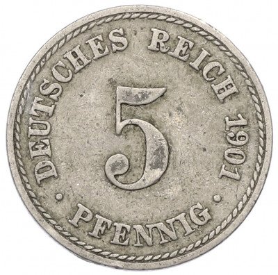 5 пфеннигов 1901 года A Германия