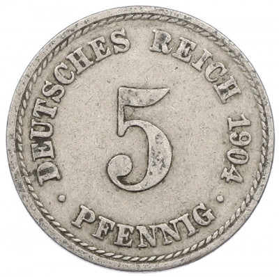 5 пфеннигов 1904 года A Германия