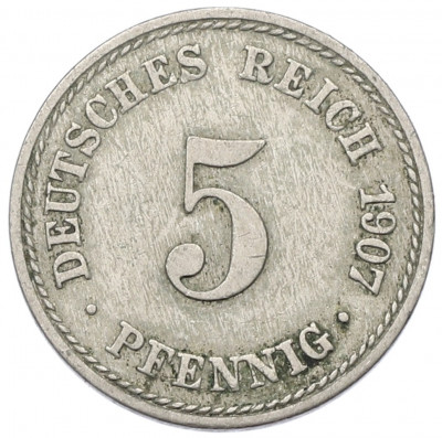 5 пфеннигов 1907 года A Германия