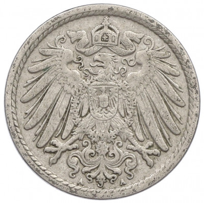 5 пфеннигов 1908 года A Германия
