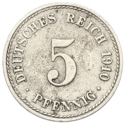 5 пфеннигов 1910 года A Германия