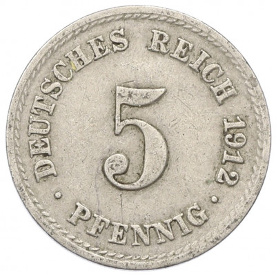 5 пфеннигов 1912 года A Германия