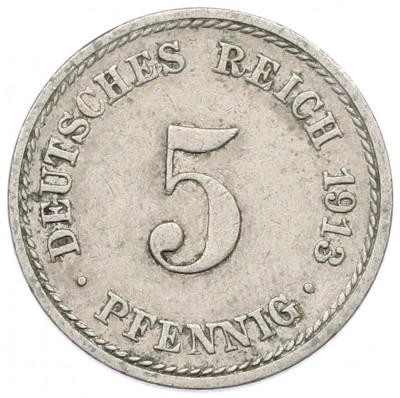 5 пфеннигов 1913 года A Германия