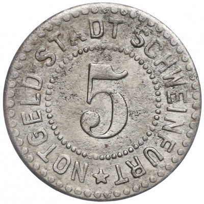 5 пфеннигов 1918 года Германия — город Швайнфурт (Нотгельд)
