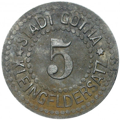 5 пфеннигов 1920 года Германия — город Гота (Нотгельд)