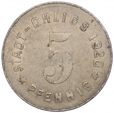 5 пфеннигов 1920 года Германия — город Олигс (Нотгельд)