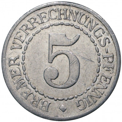 5 пфеннигов 1924 года Германия — Бремен (Нотгельд)
