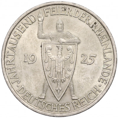 5 рейхсмарок 1925 года A Германия «Тысячелетие Рейнланда»