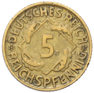 5 рейхспфеннигов 1925 года D Германия