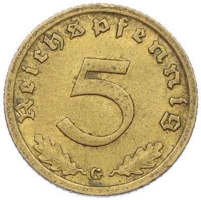 5 рейхспфеннигов 1938 года G Германия