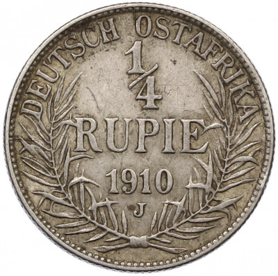 1/4 рупии 1910 года J Германская Восточная Африка