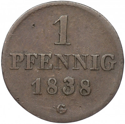 1 пфенниг 1838 года Саксония
