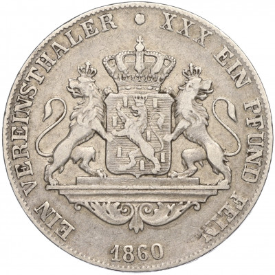 1 союзный талер 1860 года Нассау