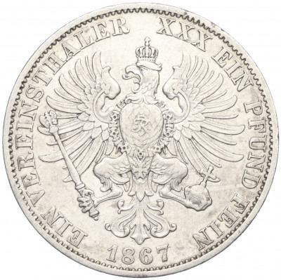1 союзный талер 1867 года А Пруссия