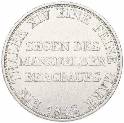 1 талер 1848 года Пруссия «Горный талер»