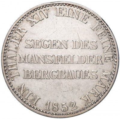 1 талер 1852 года Пруссия («Горный талер»)
