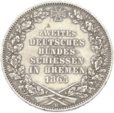 1 талер 1865 года Бремен «Второй немецкий стрелковый фестиваль»