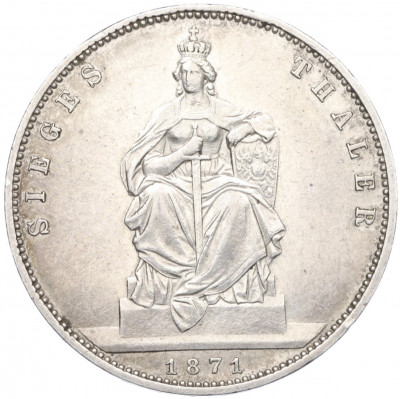 1 талер 1871 года A Пруссия «Победа во Франко-прусской войне»