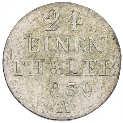 1/24 талера 1839 года А Ганновер