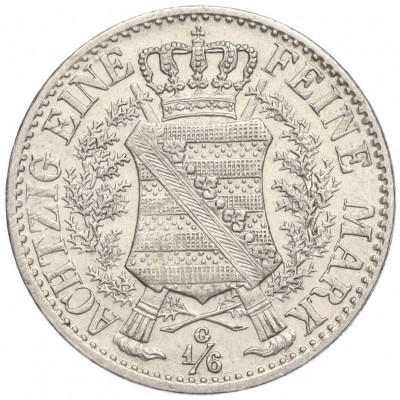 1/6 талера 1836 года G Саксония «Смерть Короля Антона»