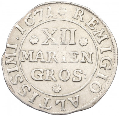 12 грошей 1671 года Брауншвейг-Вольфенбюттель