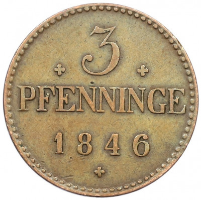 3 пфеннига 1846 года Мекленбург-Шверин