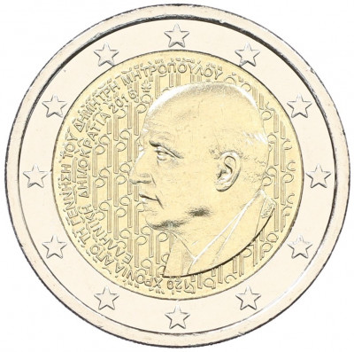 2 евро 2016 года Греция «120 лет со дня рождения Димитриса Митропулоса»