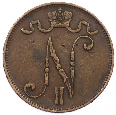 5 пенни 1908 года Русская Финляндия