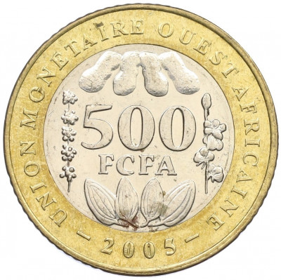 500 франков 2005 года Западно-Африканский валютный союз (Медальное соотношение сторон)