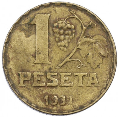 1 песета 1937 года Испания