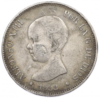 5 песет 1888 года Испания