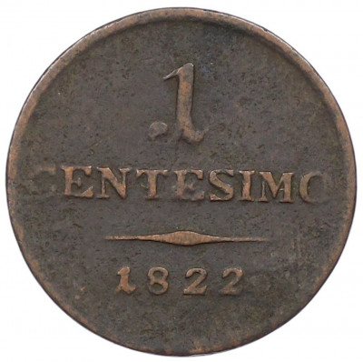1 чентезимо 1822 года Ломбардия-Венеция