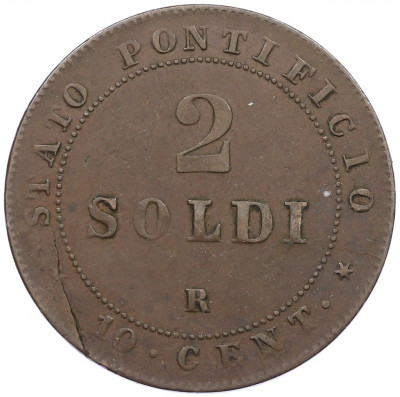 2 сольдо 1866 года Папская область