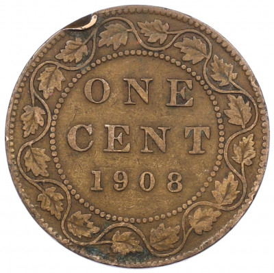 1 цент 1908 года Канада