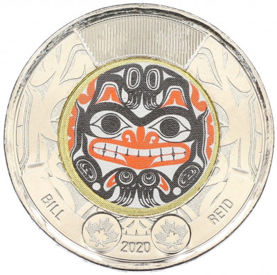 2 доллара 2020 года Канада «100 лет со дня рождения Билла Рида» (Цветная)