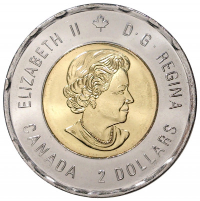 2 доллара 2020 года Канада «75 лет победе во Второй Мировой войне» (Цветное покрытие)