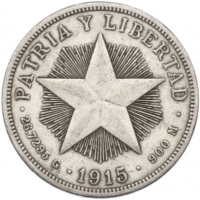 1 песо 1915 года Куба