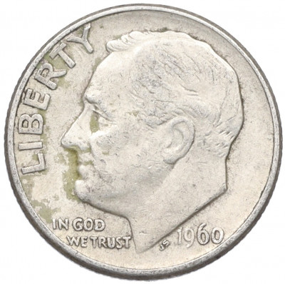 1 дайм (10 центов) 1960 года D США