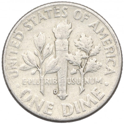 1 дайм (10 центов) 1962 года D США