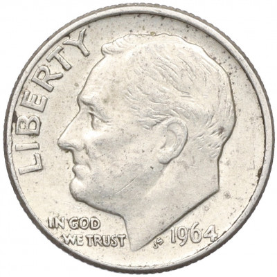 1 дайм (10 центов) 1964 года D США