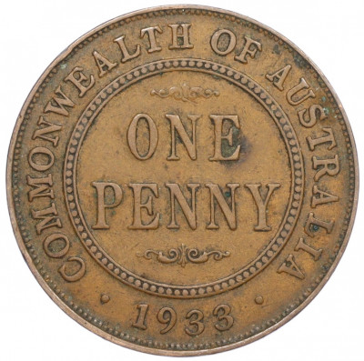 1 пенни 1933 года Австралия