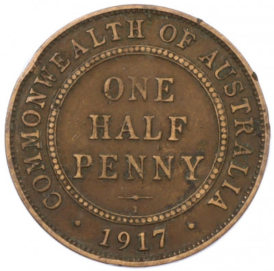 1/2 пенни 1917 года Австралия