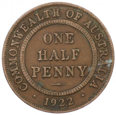 1/2 пенни 1922 года Австралия