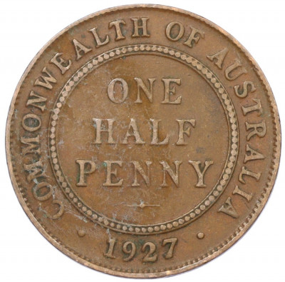 1/2 пенни 1927 года Австралия